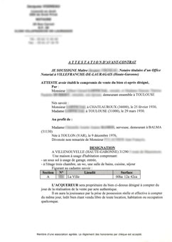 attestation avant contrat